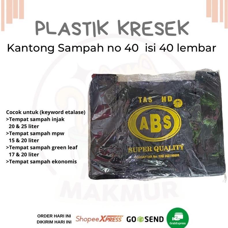 Plastik Kresek Kantong Plastik Sampah no 40 isi 40 lembar ABS / Kantong Sampah No 28 isi 20 Lembar