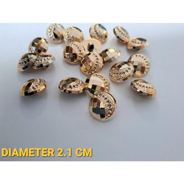 130 Pcs Kancing Gamis Diameter 2.1 Cm Kancing Mutiara Mutiara  Rose Gold Kancing Menset