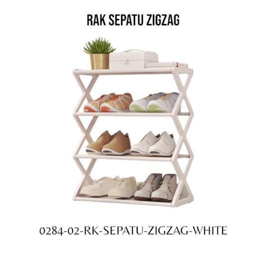 Rak Sepatu Sendal Cross 4 Susun | Shape Shoe Rack Minimalis | Tempat Sandal Serbaguna/ Rak Sepatu Zi