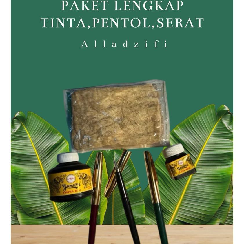 Pulpen Tutul 3 + Tinta Besar & Kecil Yamura + Serat Pulpen Tutul Kaligrafi (Satu Paket)