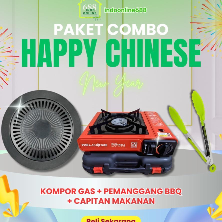 Paket Alat Bbq Combo Kompor Gas Poertable Dan Ultra Grill Bbq Free Jepitan Daun Warna 23Cm