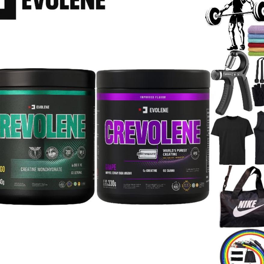 Evolene Crevolene Creatine Evolen | Isi 330Gr 60 Serving | Bpom & Halal | Prevo Pre Workout