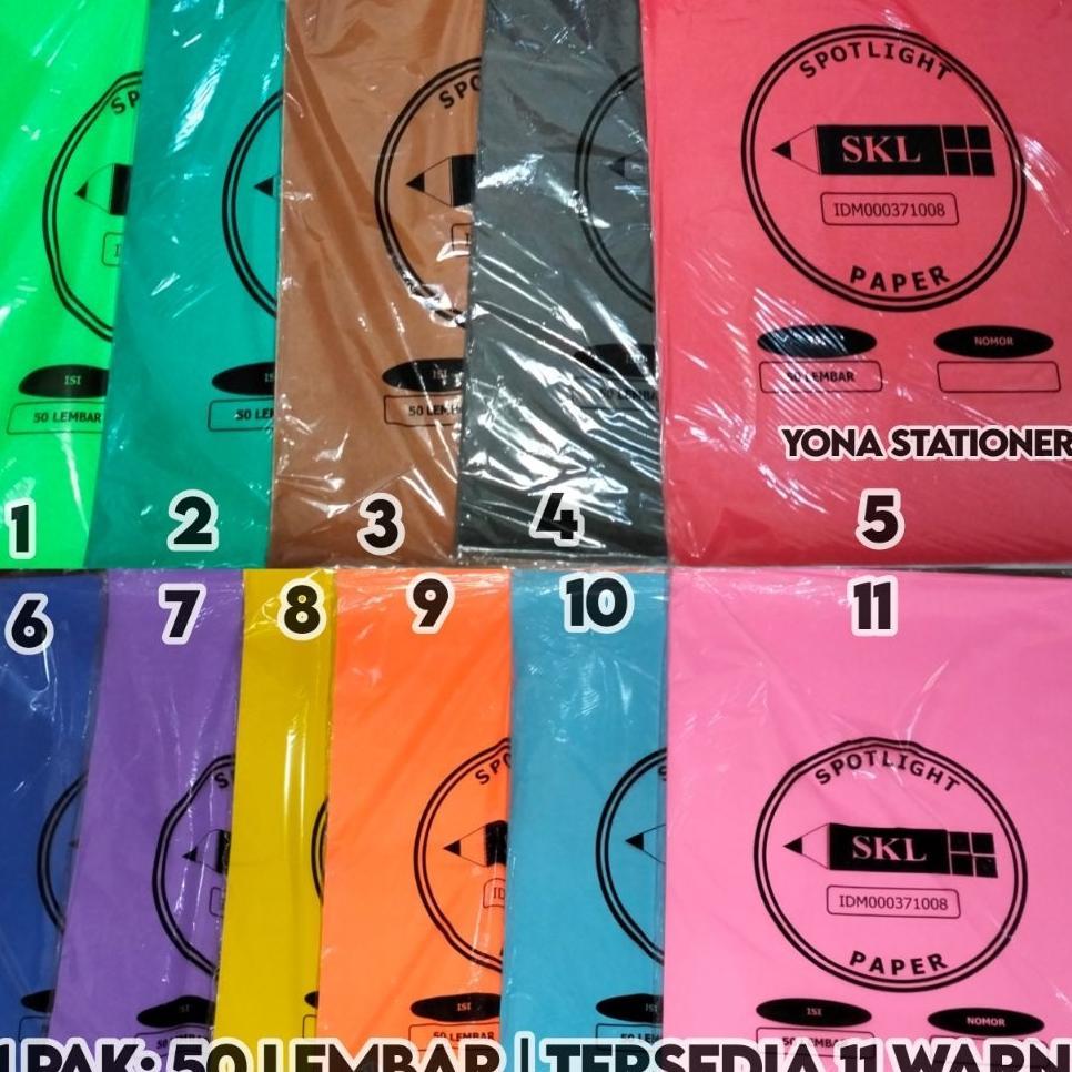 Karton Asturo Warna Warni Ukuran 40 X 60 Cm | 1 Pak: 50 Lembar | Tersedia 11 Warna: Hijau Muda, Hija