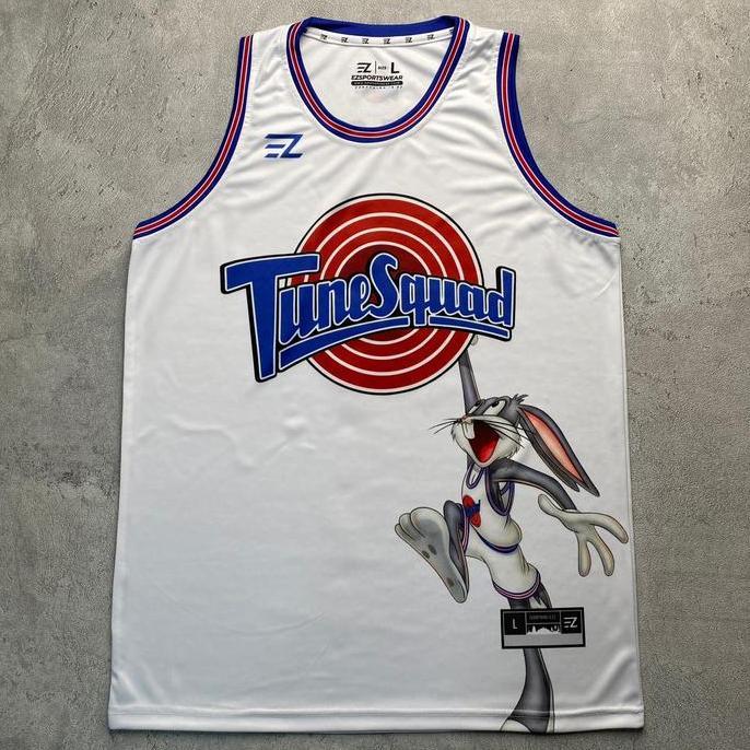 Jersey / [Original] Jersey Basket Bugs Tune Squad Tunesquad Space Jam #1 Putih  - Swingman Bola Bask