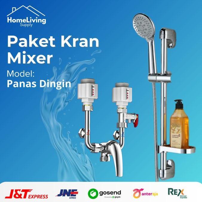 Kran Bathub Air Panas Dingin Mixer Tanpa Bobok Tembok