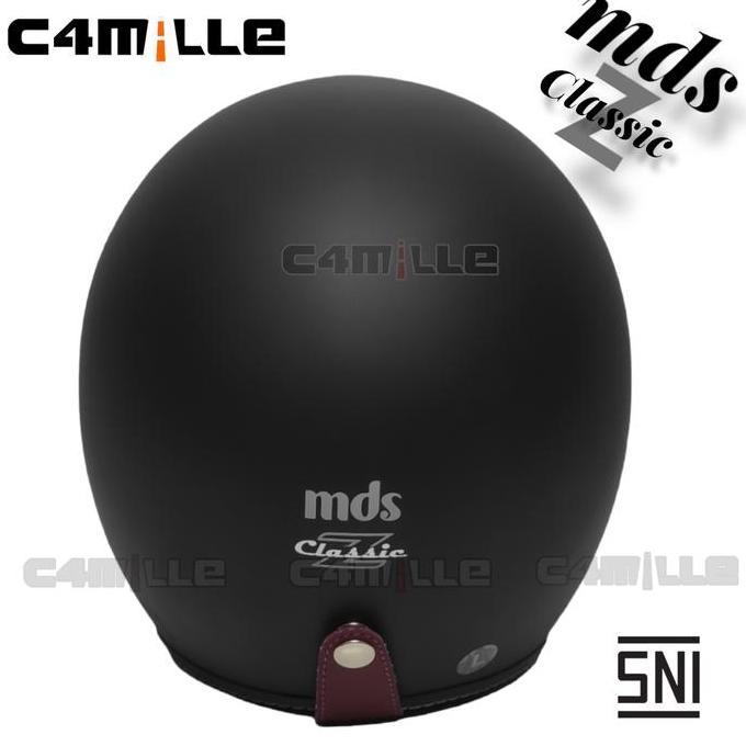HELM MDS Z CLASSIC SOLID BLACK DOFF HALF FACE Kaca