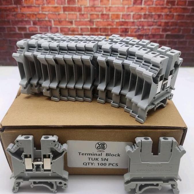 Terminal Block Blok Type Uk Tuk5N Tuk 5N 4Mm Grey Vorge Uk5N Uk-5N