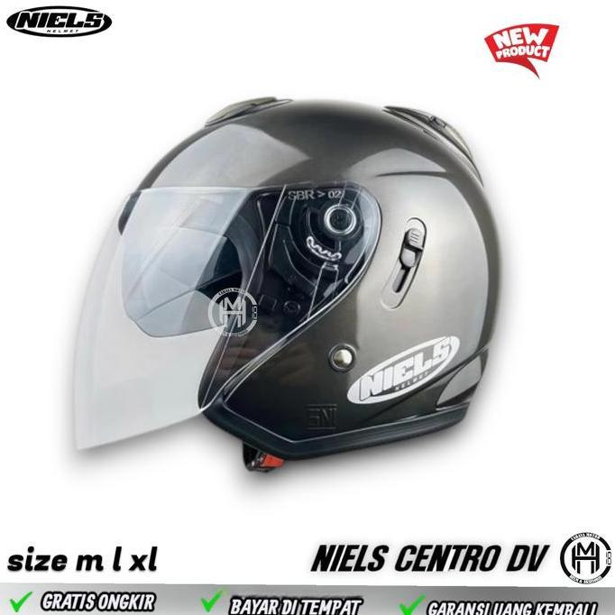NIELS HELM CENTRO GUNMETAL| DOUBLE VISOR | MODEL INK CENTRO Motorcycle