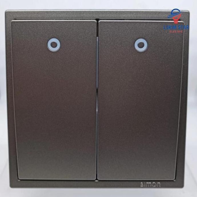 SAKLAR SERI/DOUBLE SIMON I7 GREY / SAKLAR 2 GANG WITH LED INDICATOR SIMON I7 GREY