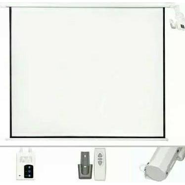 Screen Proyektor Motorized 84"/ layar proyektor otomatis 84" (2,1)mtr)