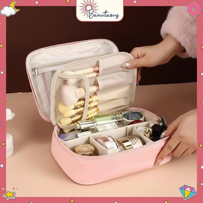 Tas Make Up Organizer Kosmetik MUA Bag Beauty Case Pouch Alat Makeup Pouch Cosmetic Waterproof Lathe