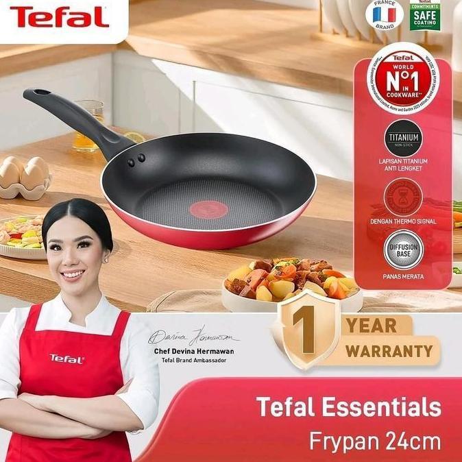Tefal Essentials Frypan 24Cm/ Wajan Teflon Tefal Essential Frypan 24Cm Terbaru 