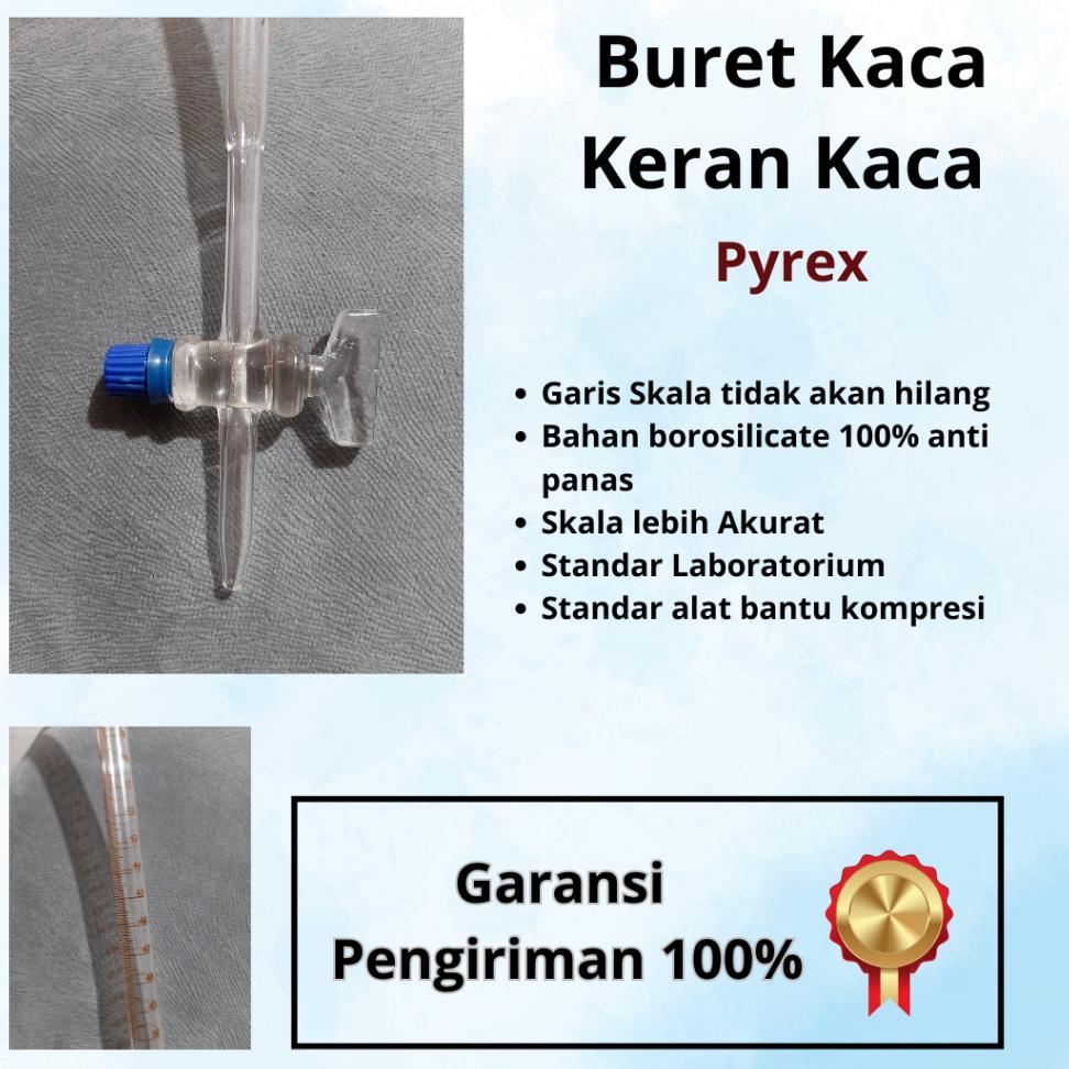 Vialabware - Buret Kaca Pyrex | Ukur Kompresi Motor | Buret Laboratorium | Ukuran Buret 5Ml  Buret 1