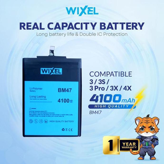 Phone- Wixel Baterai Bm47 Compatible For Redmi 3 3S 3X Pro Prime 4X Real Capacity Battery Double Pow