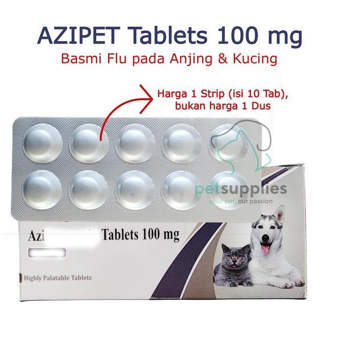 OBAT FLU KUCING ANJING AZIPET ORAL SUSPENSION ATAU TABLET UNTUK FLU PIPIS BERDARAH SAKIT KULIT