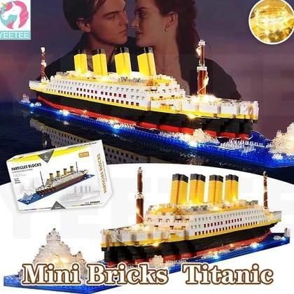 Promo 6000PCSMainan kapal Titanic/Mini Bricks Model Titanic Cruise Ship Model Boa/ Mainan logo anak 