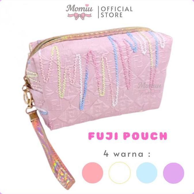 MOMIU - FUJI Makeup Pouch Tas Kosmetik Bordir Mini Travel bag Serbaguna Aesthetic Korea Pensil Case