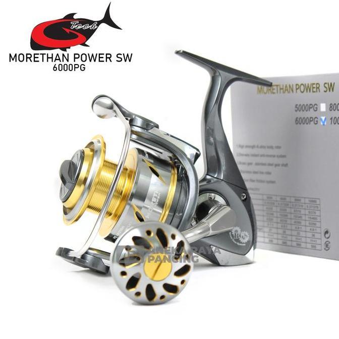 // REEL G-TECH MORETHAN POWER SW 4000 S/D 10000 HG PG BGS | POWER HANDLE METAL BODY SALTWATER | LAUT