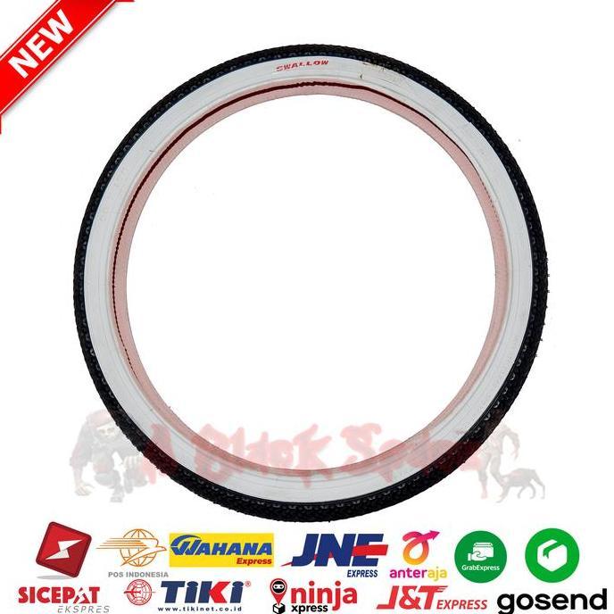 Promo Ban Luar Sepeda Ukuran 20x1.75 SWALLOW List Putih Ban Luar Sepeda Seli Diskon