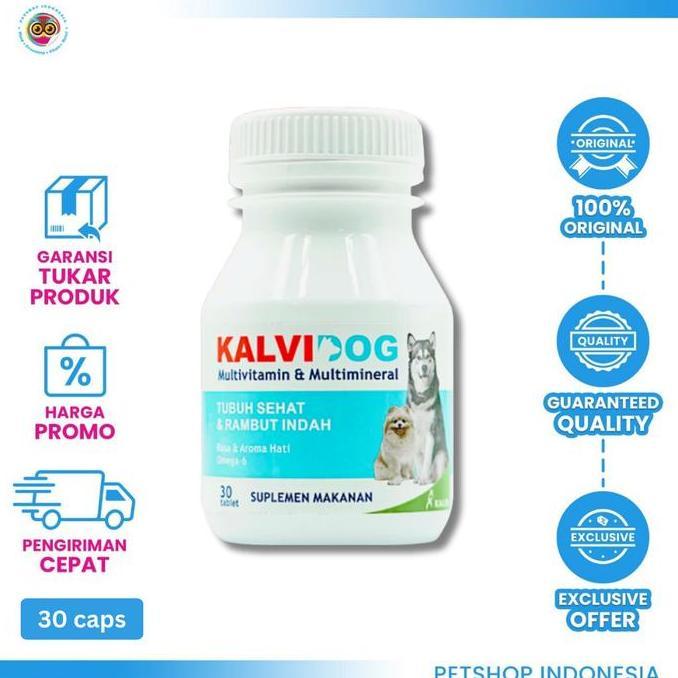 Kalvidog 30 Tablet - Vitamin Imun & Stamina untuk Anjing