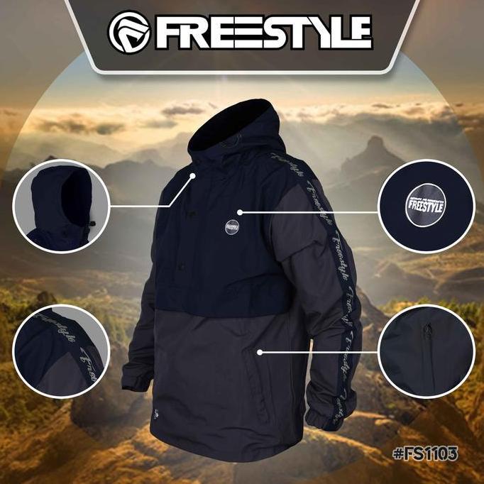 Jaket Pria Sporty Cagoule Jaket Parasut Pria Freestyle Waterproof