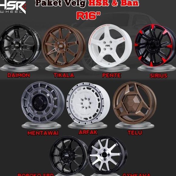 Paket Velg Mobil Dan Ban Ring 16 Velg HSR Baut 4