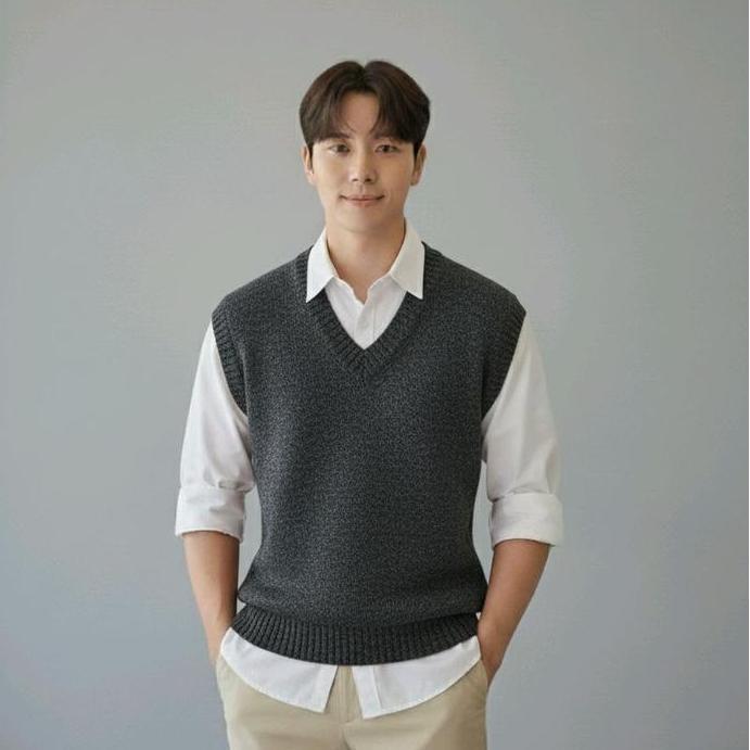 EVO - Premium Korean Style Rompi Rajut Pria Dewasa Street Style / Rompi Kerja Inner Outer | Vest Kni