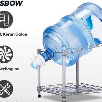 Krisbow Stora Rak Galon Single - Silver Tempat Penyimpanan Galon Air Minum Rak Dispenser Perlengkapa