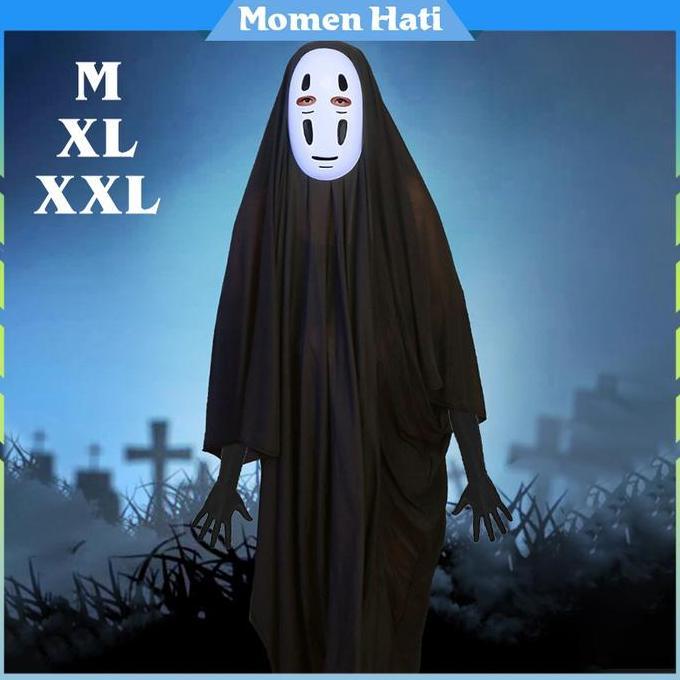 QUANXI Kostum Anime Cosplay Kostum Tanpa Wajah/Kostum Hantu Spirited Away