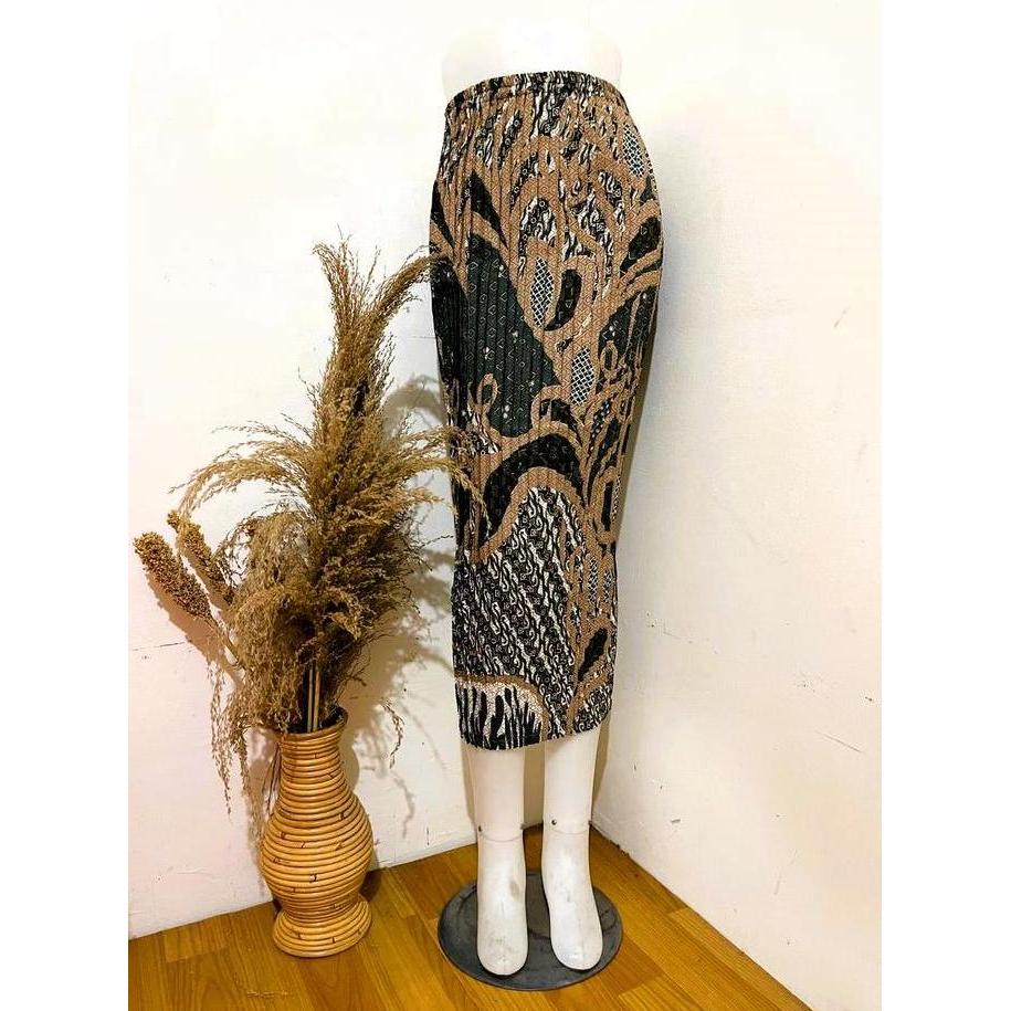 DA16 - Rok Batik Plisket Anak Bawah Kebaya - Semi Sutra Foil - All Size - Fashion rok span anak 910 