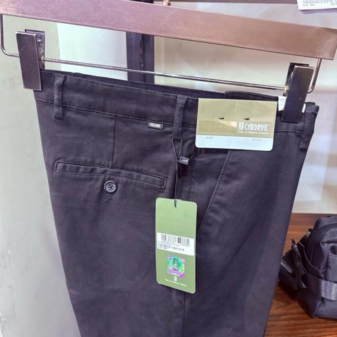 Celana chinos merk cardinal formal slimfit warna hitam