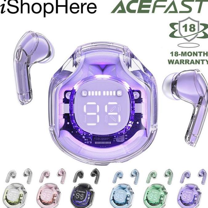 ACEFAST TWS T8 EARBUDS BLUETOOTH 5.3 LED ENC SUARA HIFI TOUCH CONTROL MURAH