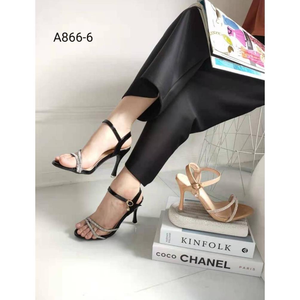 Original Simoncelli Sepatu Wanita Heels Tali Belakang 9 Cm Mutiara | Sepatu Wanita | Heels Hitam | H