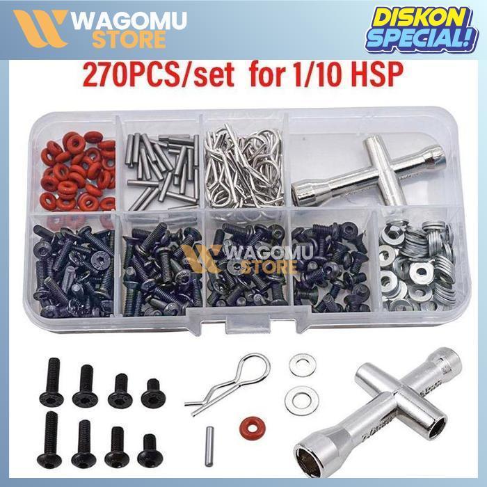 WAGOMU Screw Fastener Kit RC Car Sakura D3 D4 XIS Kotak Sekrup Baut RC Drift Universal Box Set 271 P