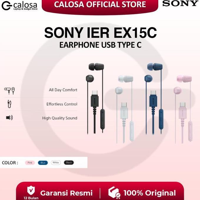 SONY IER-EX15C EARPHONE USB TYPE-C | IN-EAR HEADSET MIC & REMOTE VOLUME | SUARA JERNIH, RINGAN & NYA