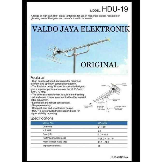 Antena TV Outdoor PF ORIGINAL HDU-19/Antena Luar/Antena TV Luar