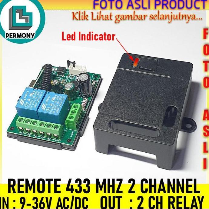 RELAY SWITCH 433 MHZ 2CH 433MHZ 2 CH WIRELESS RF RECEIVER 9-36V DC