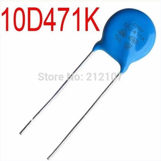 10D471K VARISTOR 10D471 10D-471K TNR 470V 10MM 10D 471K MOV ZNR KOMPONEN SE27