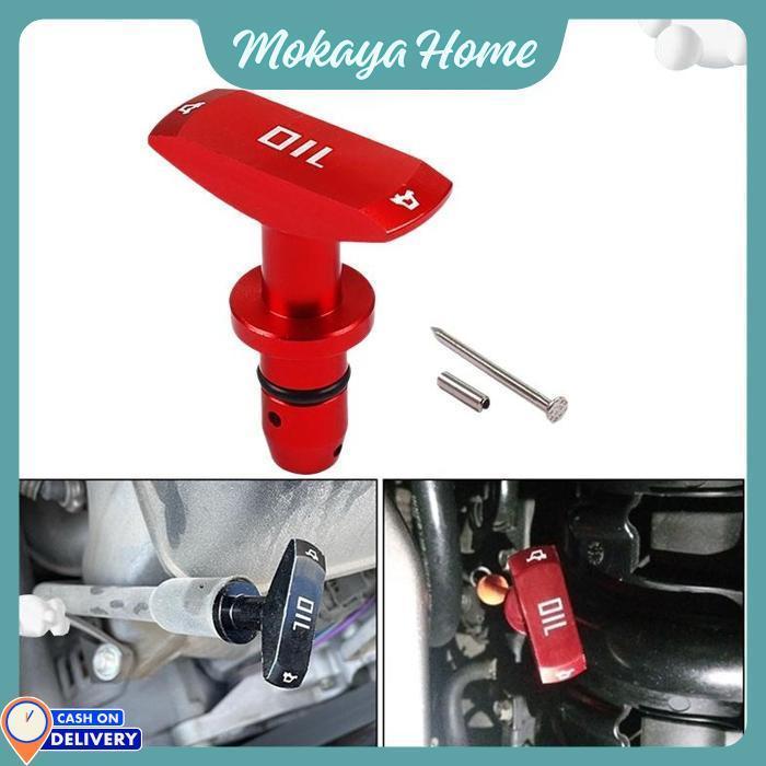 Mokaya Home - Dipstick Oli Mesin Mobil Universal Bahan Aluminum Warna Merah  Dipstick Handle Tarik O