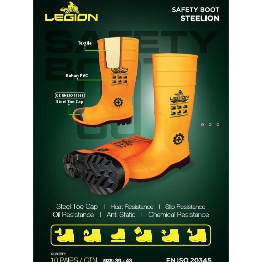Masih Ready Boot Safety Legion Steelion Steel Toe / Boot Safety Legion Ujung Besi