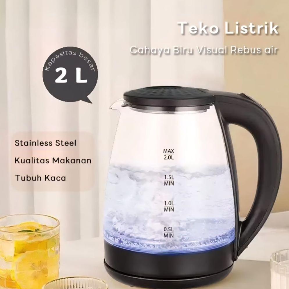 Terbaru Teko Listrik Kaca Sq-604 2 Liter 500 W Stainless Steel Pemanas Air Electric Termos Pemanas A