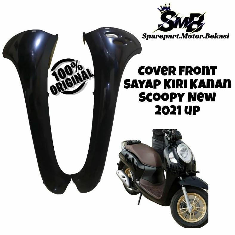 Terlaris Sayap Samping Kap Body Depan Kanan Kiri Scoopy New Prestige 2021 - Sekarang K2F Hitam Glosy