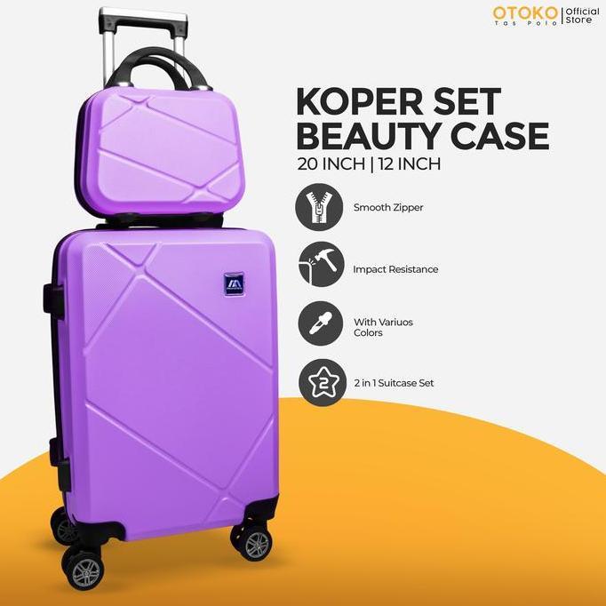 Best Seller KOPER 20INCH+BEUTYCASE KOPER KABIN KOPER SET KOPER BERANAK KOPER POLO TIDAK MUDAH PECAH 