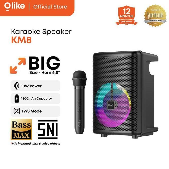 Olike Speaker KM8 10W Subwoofer 6.5 Inch Driver With Karaoke MIC MIcrofone Wireless | 5H Playtime | 