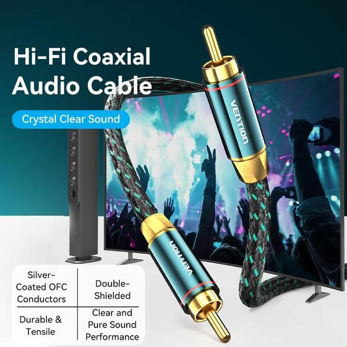 Vention Kabel Digital Audio Coaxial Jack RCA Male to Male AV SPDIF