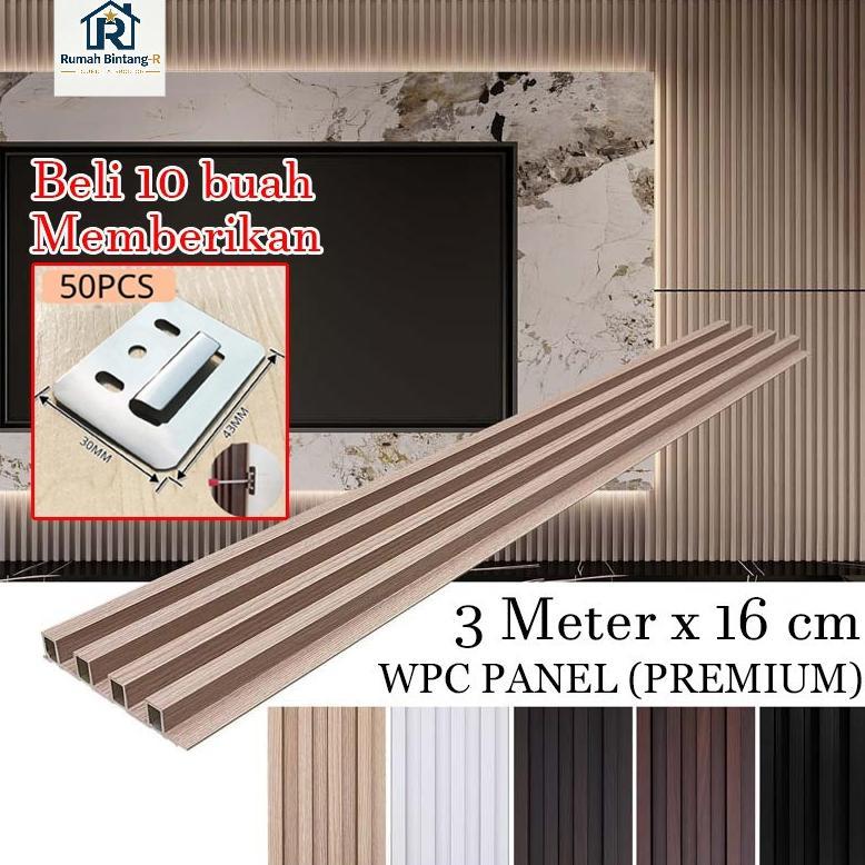 Wpc Wall Panel 3 Meter Wallpaper Dinding WPC Panel Dinding Wood Panel WPC