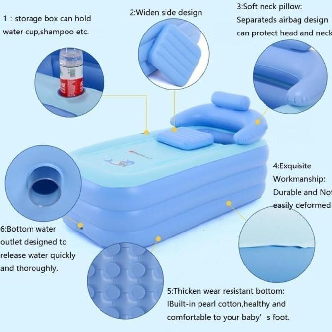 EDABURIT TEMPAT MANDI KOLAM DEWASA BALON POMPA PORTABLE kolam SPA BATHUB sauna