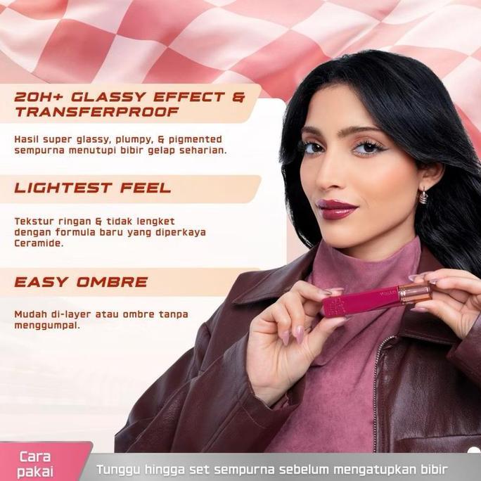 Lbios - Wardah Glasting Liquid Lip Hi Pigmented Glass Color Transferproof Lip Cream Lipstick Cair Li