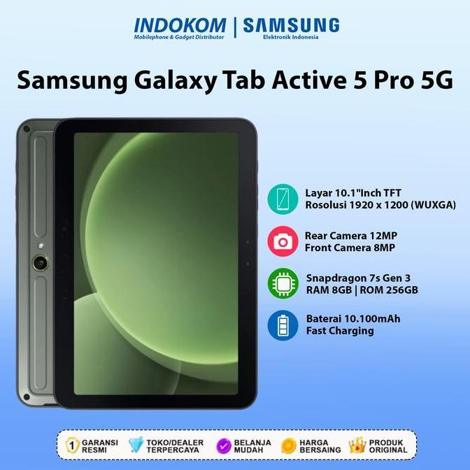 Allthebest- Samsung Galaxy Tab Active 5 Pro 5G 8GB/256GB Garansi Resmi