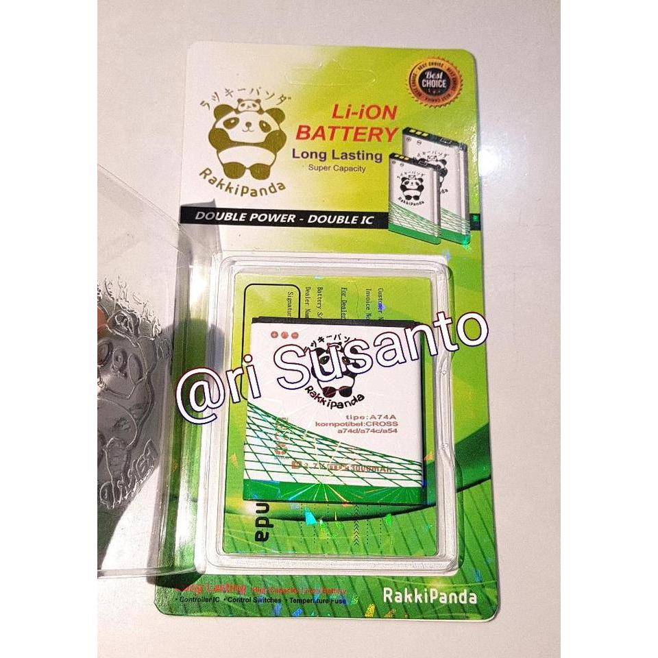 Baterai Rakkipanda for Evercross A74A / A74D / A74C / A54 Double Power